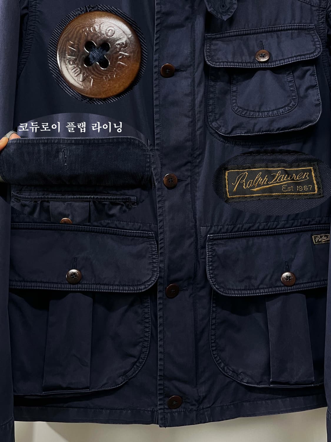 폴로 랄프로렌 퍼플네이비 hbt 모호크 코듀로이 헌팅 필드자켓 상품이미지5