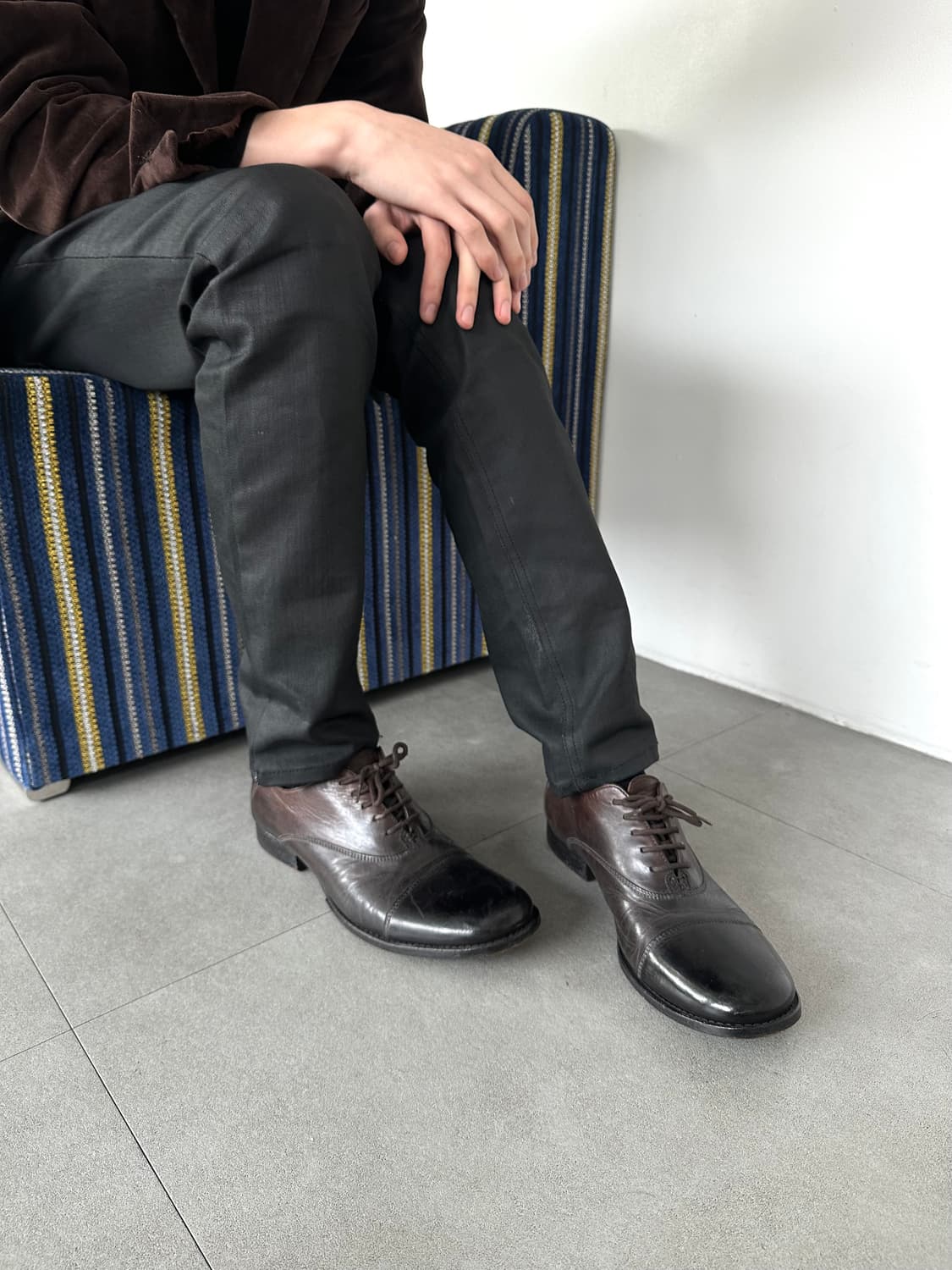 돌체앤가바나 투톤 와이드 스퀘어토 더비슈즈 상품이미지1