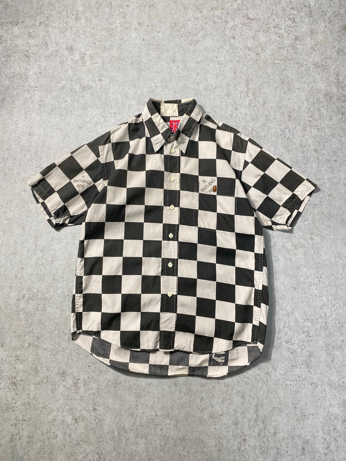 [S] A BATHING APE 베이프 체커보드 반팔셔츠 상품이미지1
