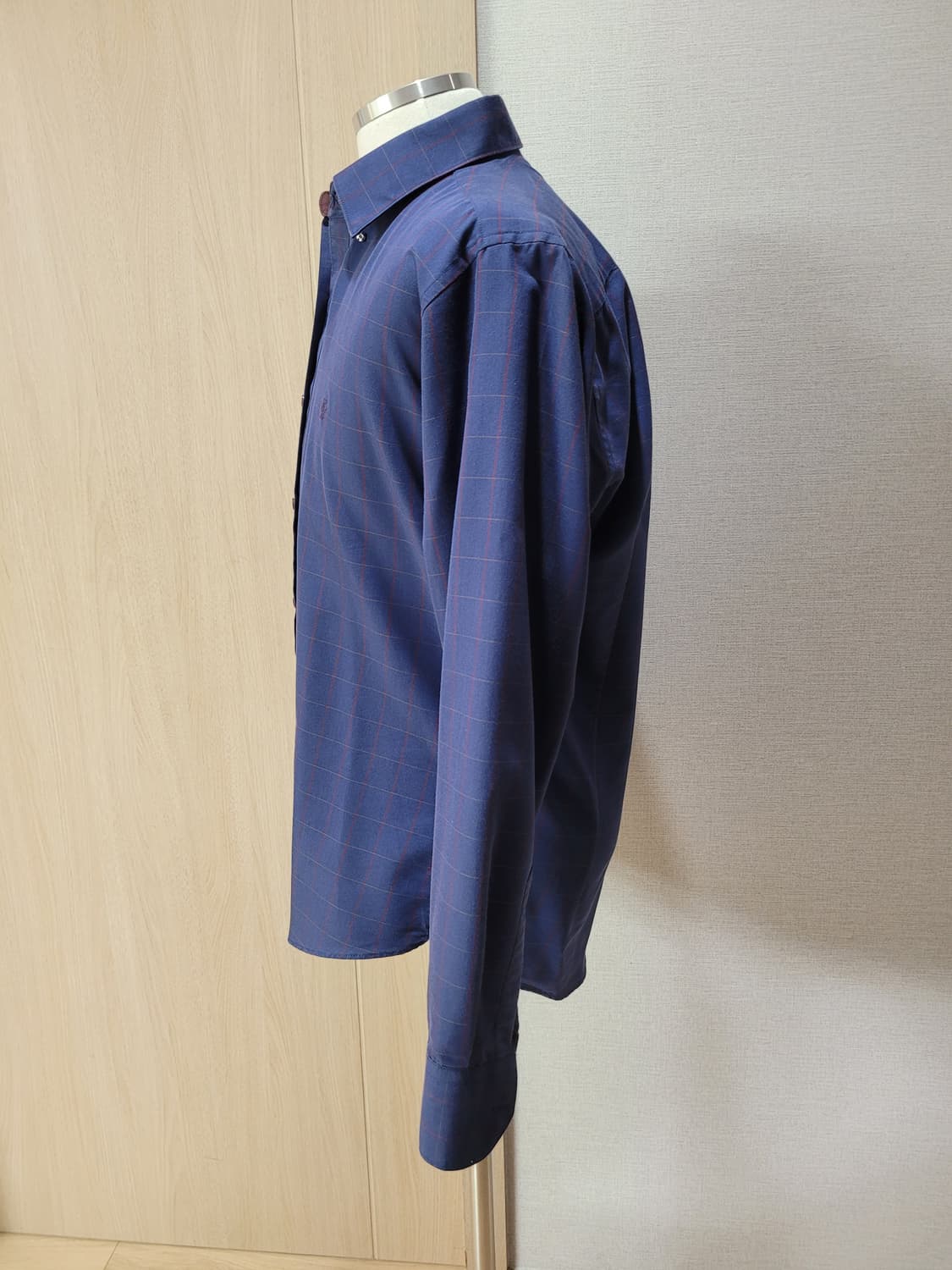 웅가로 Ungaro 남자 체크 드레스 셔츠 105 딥블루 상품이미지4
