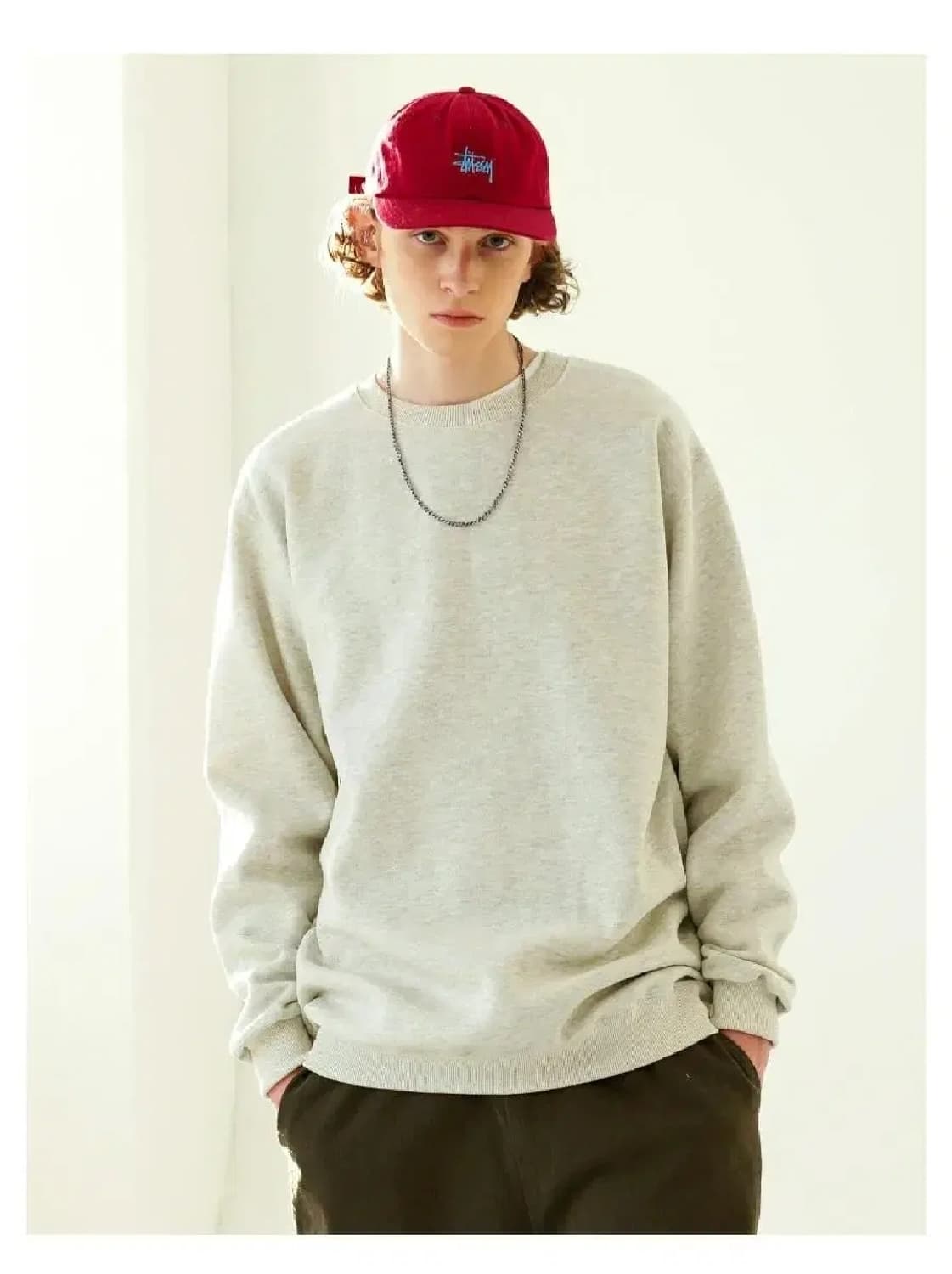 페플 650g덤블 오리지널무지 기모 맨투맨티/남성105 상품이미지5