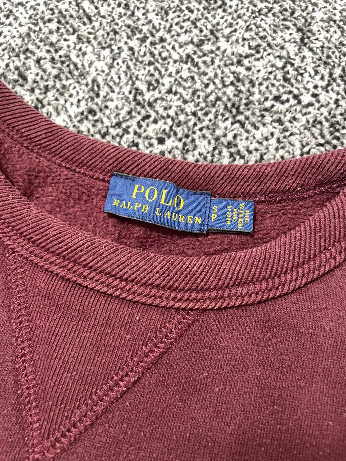 빈티지9. 폴로랄프로렌 버건디 RL 플리스 스웻셔츠 기모 맨투맨 상품이미지3