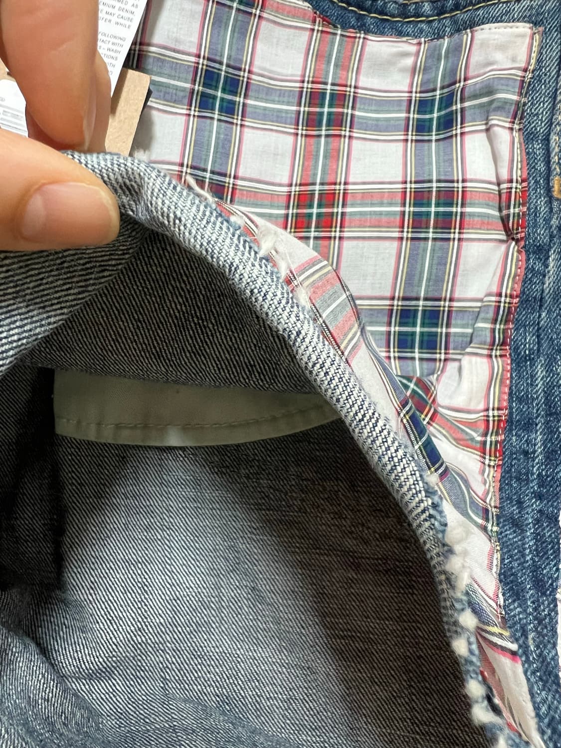 디스퀘어드2 데님 체크 믹스 반바지 46사이즈  상품이미지6