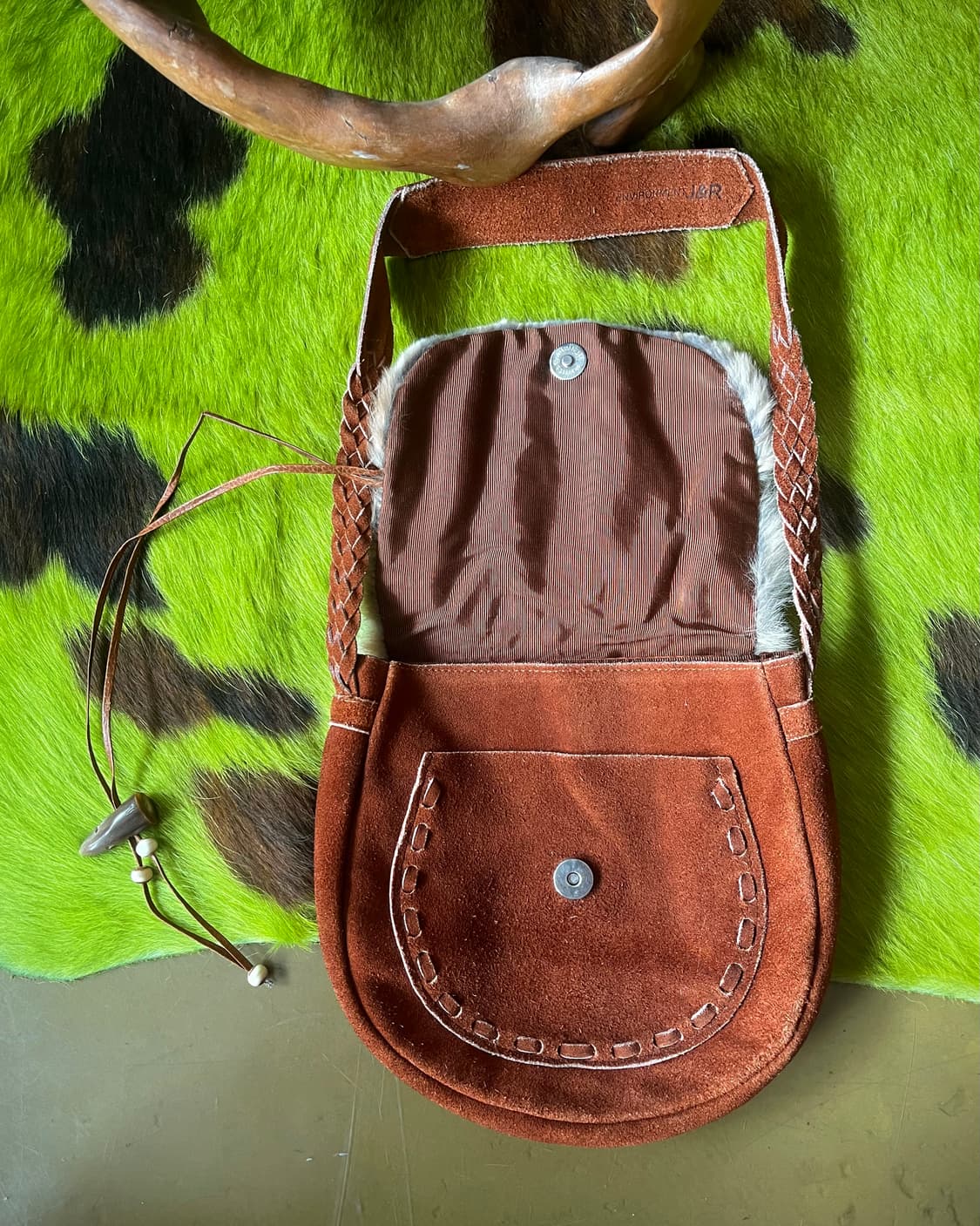 80-90s J&R Real Rabbit Fur & Cowhide Bag 상품이미지7