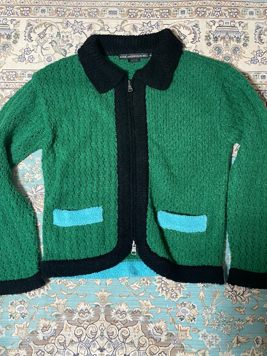 앤더슨벨 엘라스 블록 가디건 그린 XL 상품이미지4