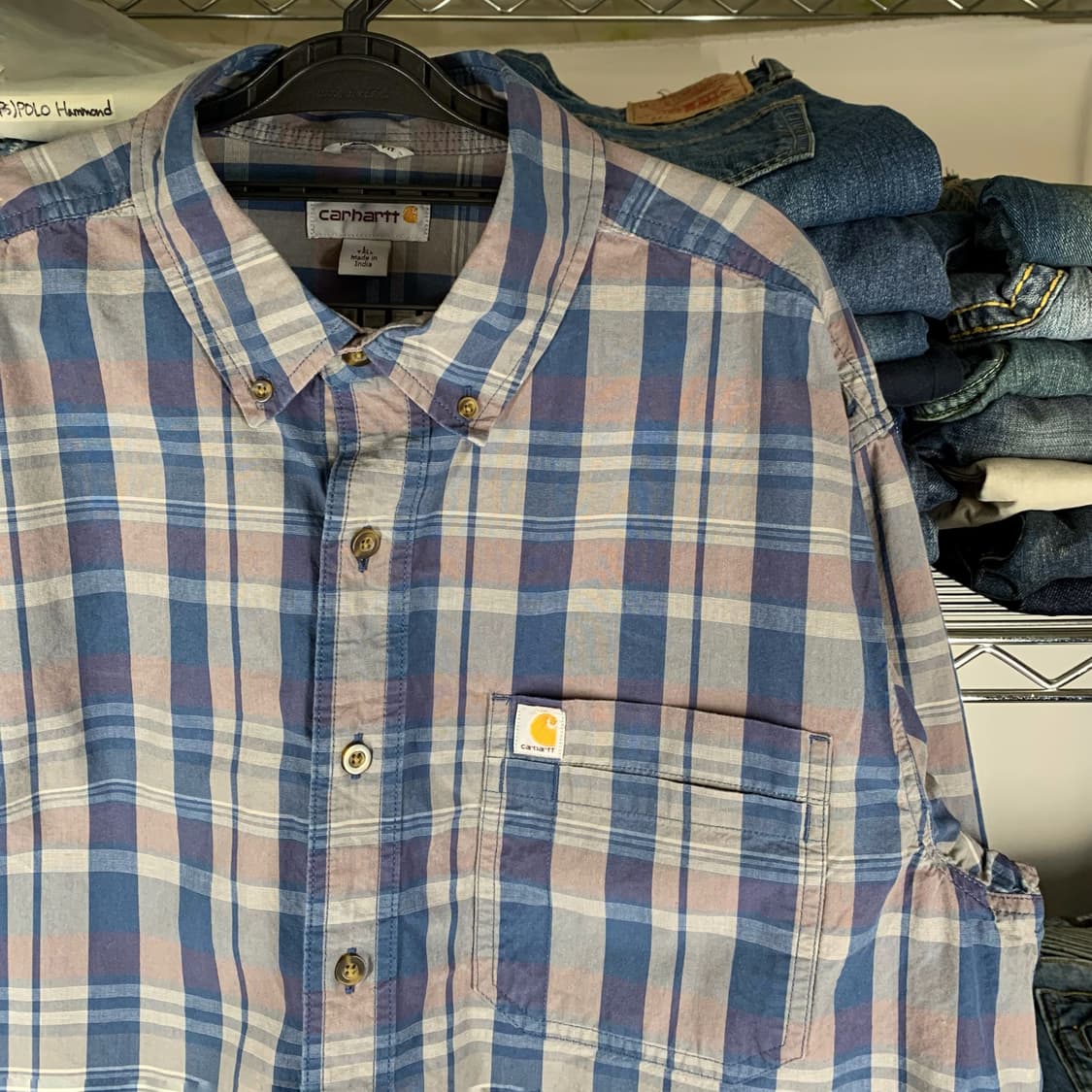 [L] 칼하트 릴렉스드핏 타탄체크 워크셔츠 상품이미지1