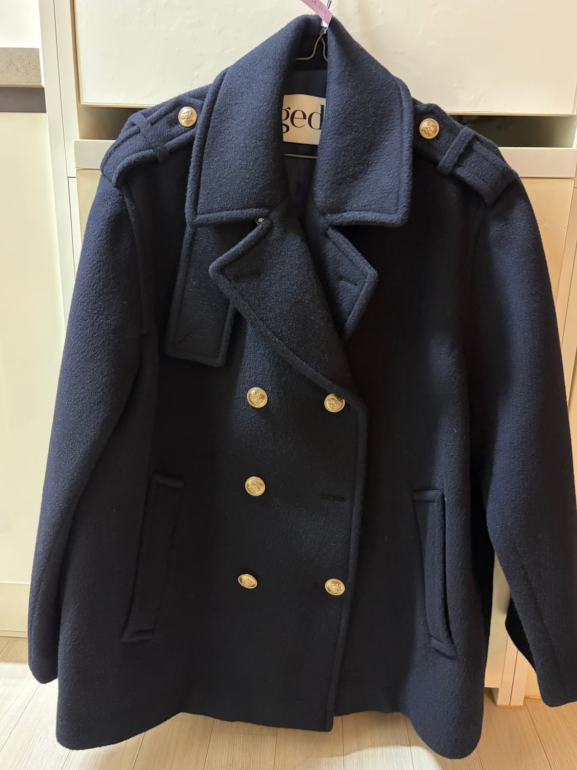 ged 네이비 더블 울 코트 상품이미지1