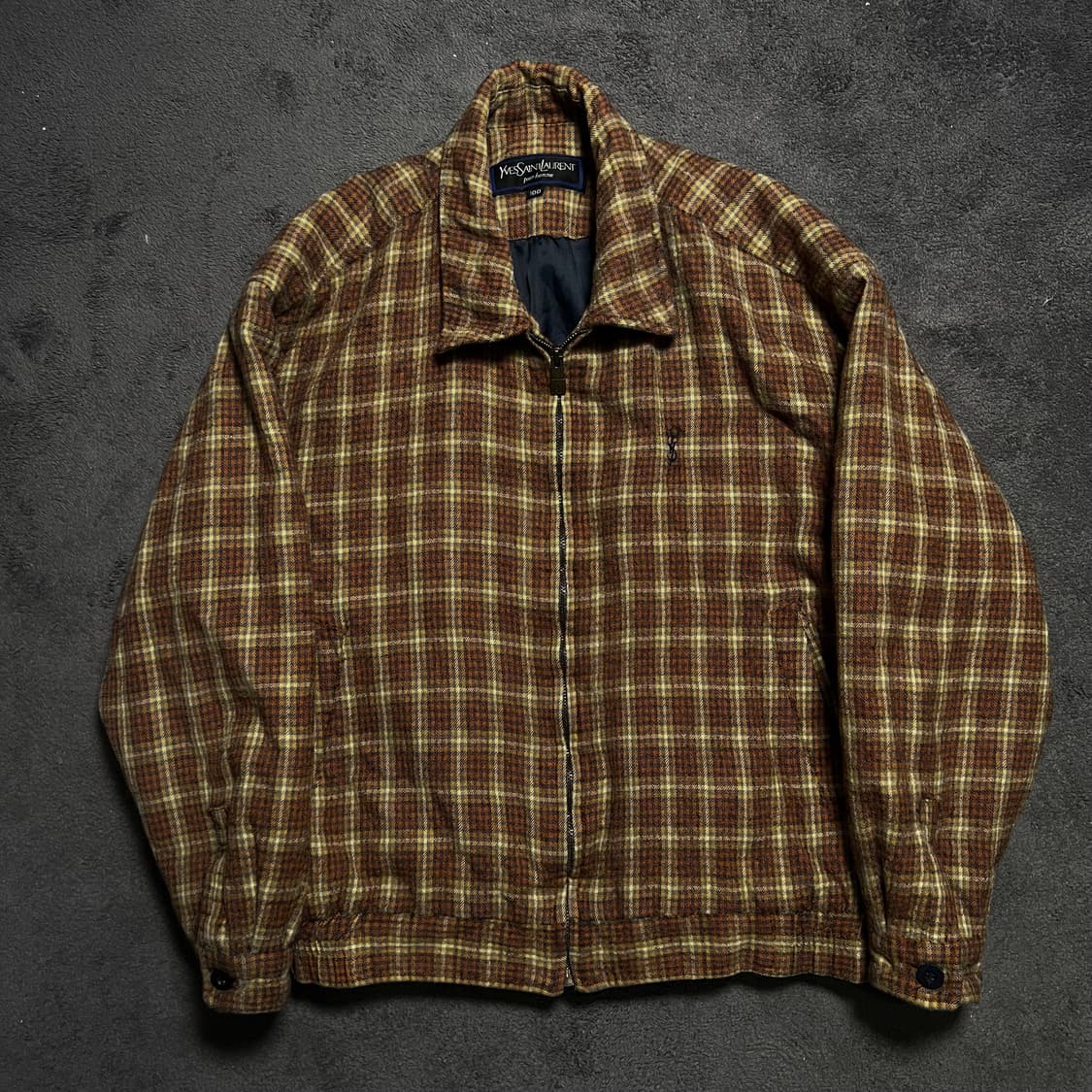 입생로랑 체크패턴 블루종 상품이미지1