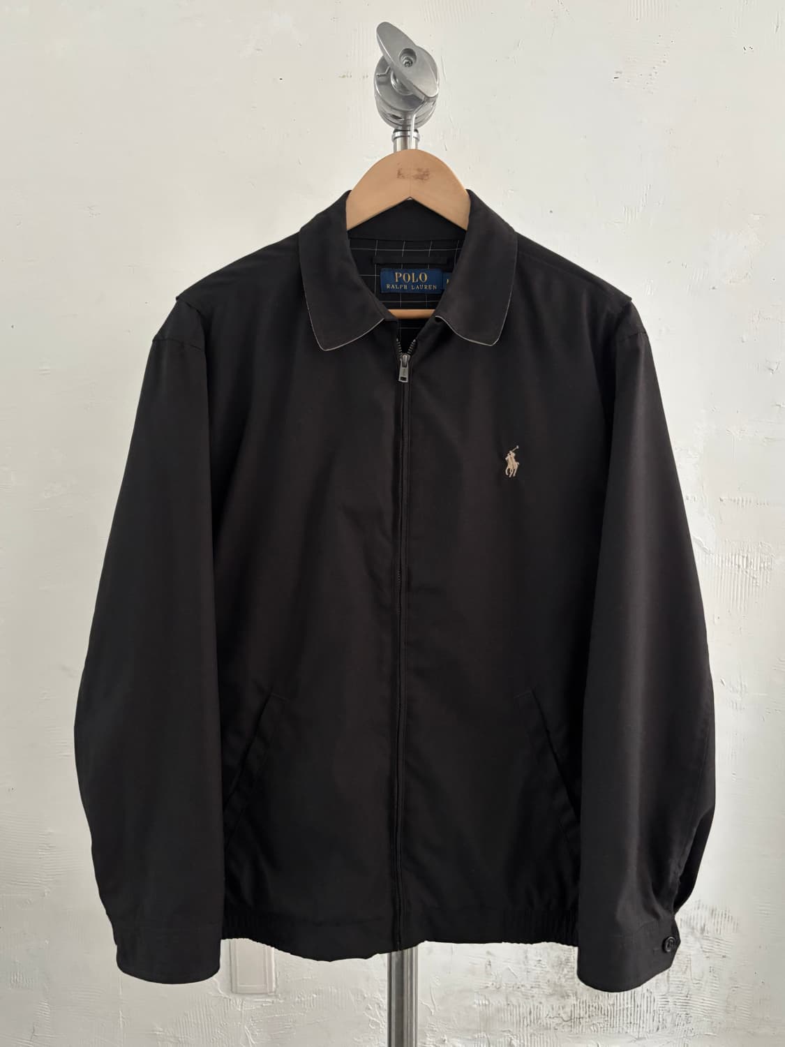 Polo 폴로 랄프로렌 신형라벨 블랙 안감체크 폴리쉘 헤링턴 자켓  상품이미지1