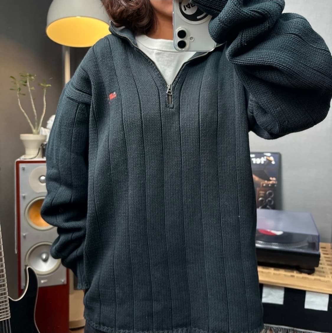 폴로 진스 코튼 반집업 니트 L 상품이미지2