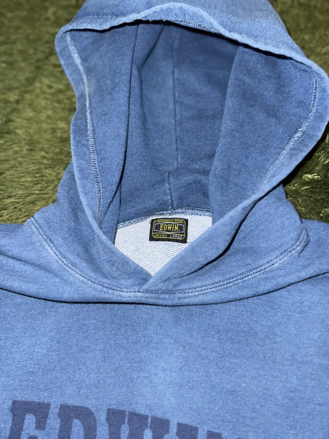 [L] EDWIN 에드윈 재팬 인디고 다잉 로고 후디 상품이미지3