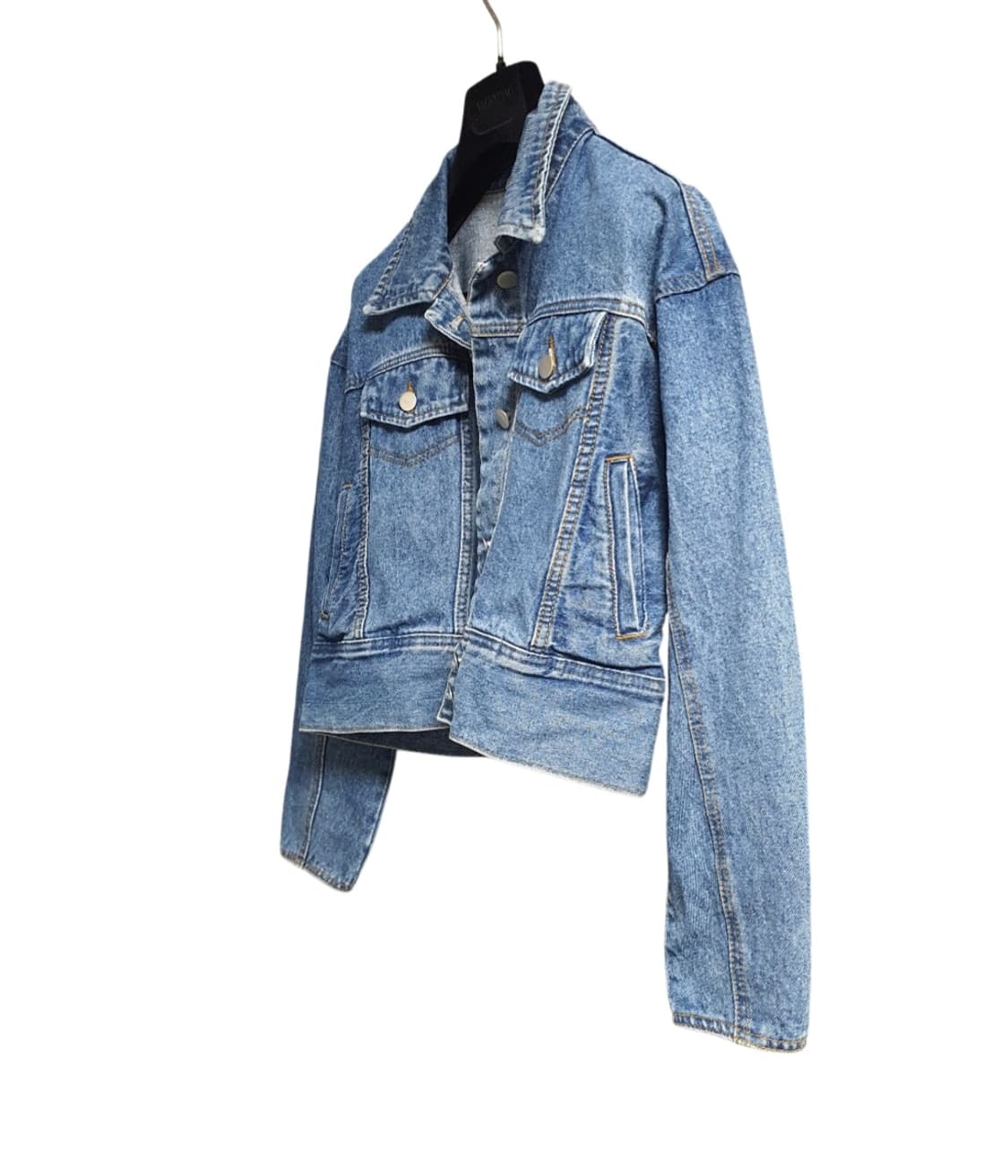 이엔씨 숏 크롭기장데님 청자켓 F s~m 상품이미지3