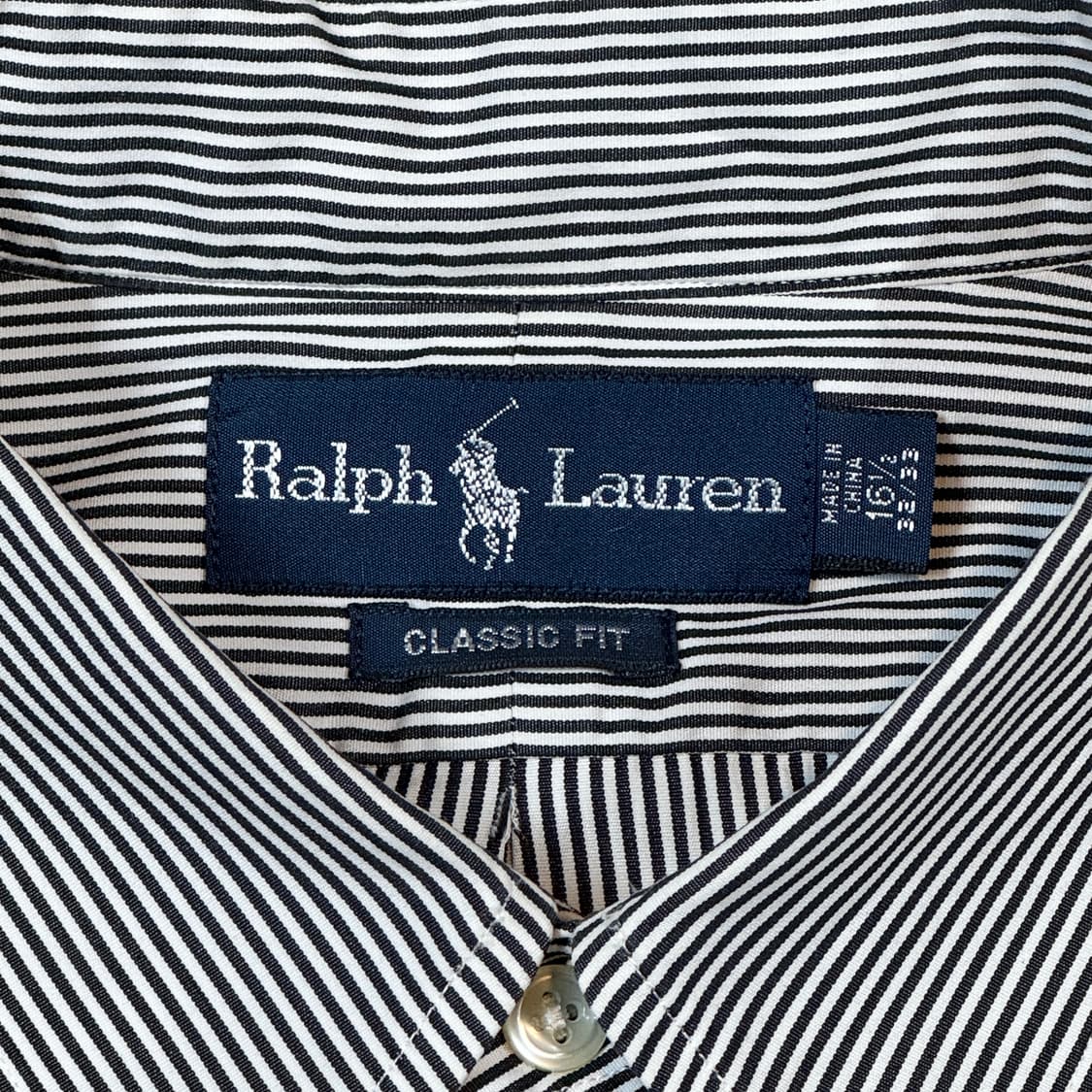 XL) 폴로 랄프로렌 클래식 블랙 스트라이프 포플린 셔츠 상품이미지6