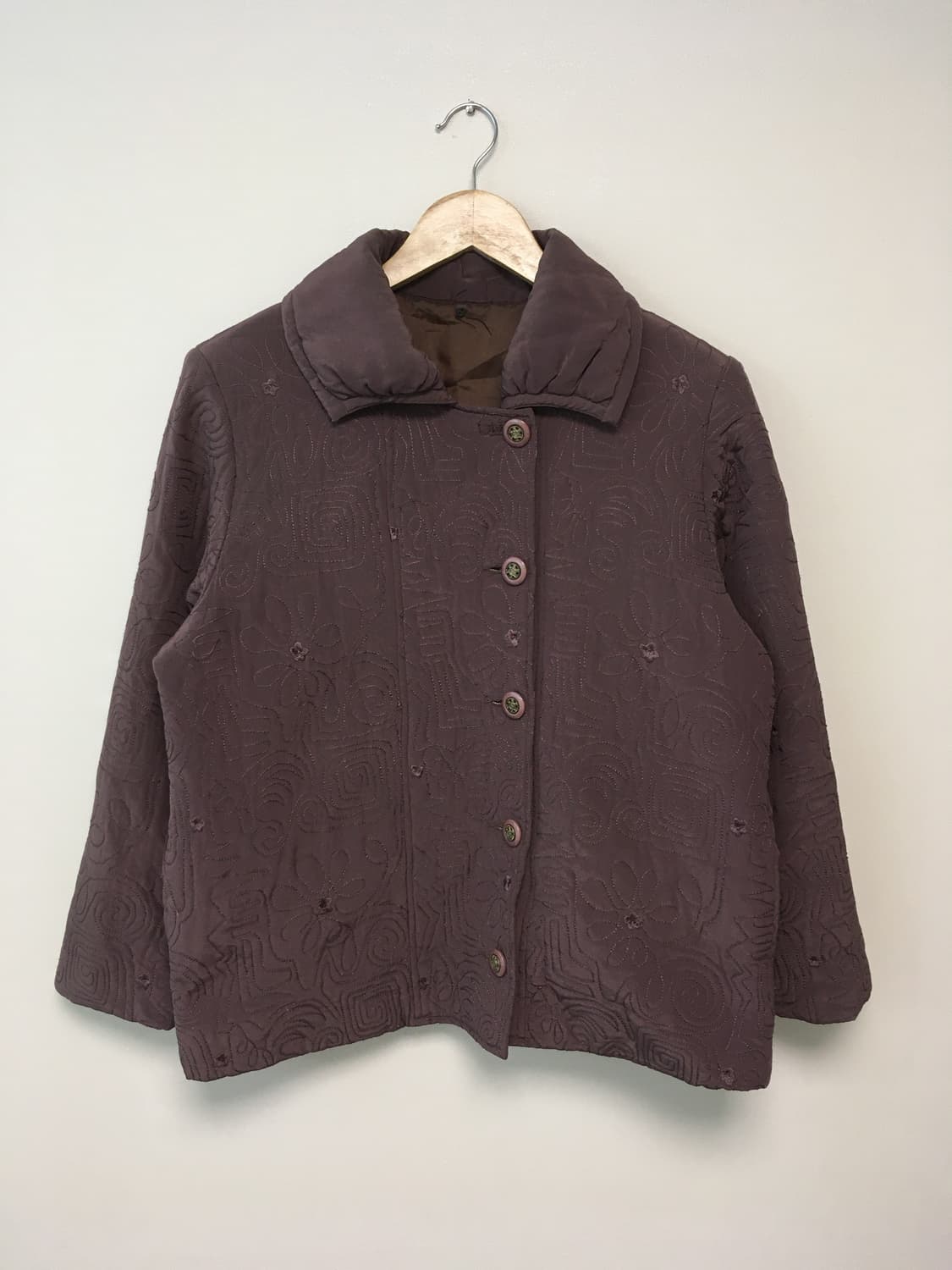 vintage quilted jacket burgundy 상품이미지5