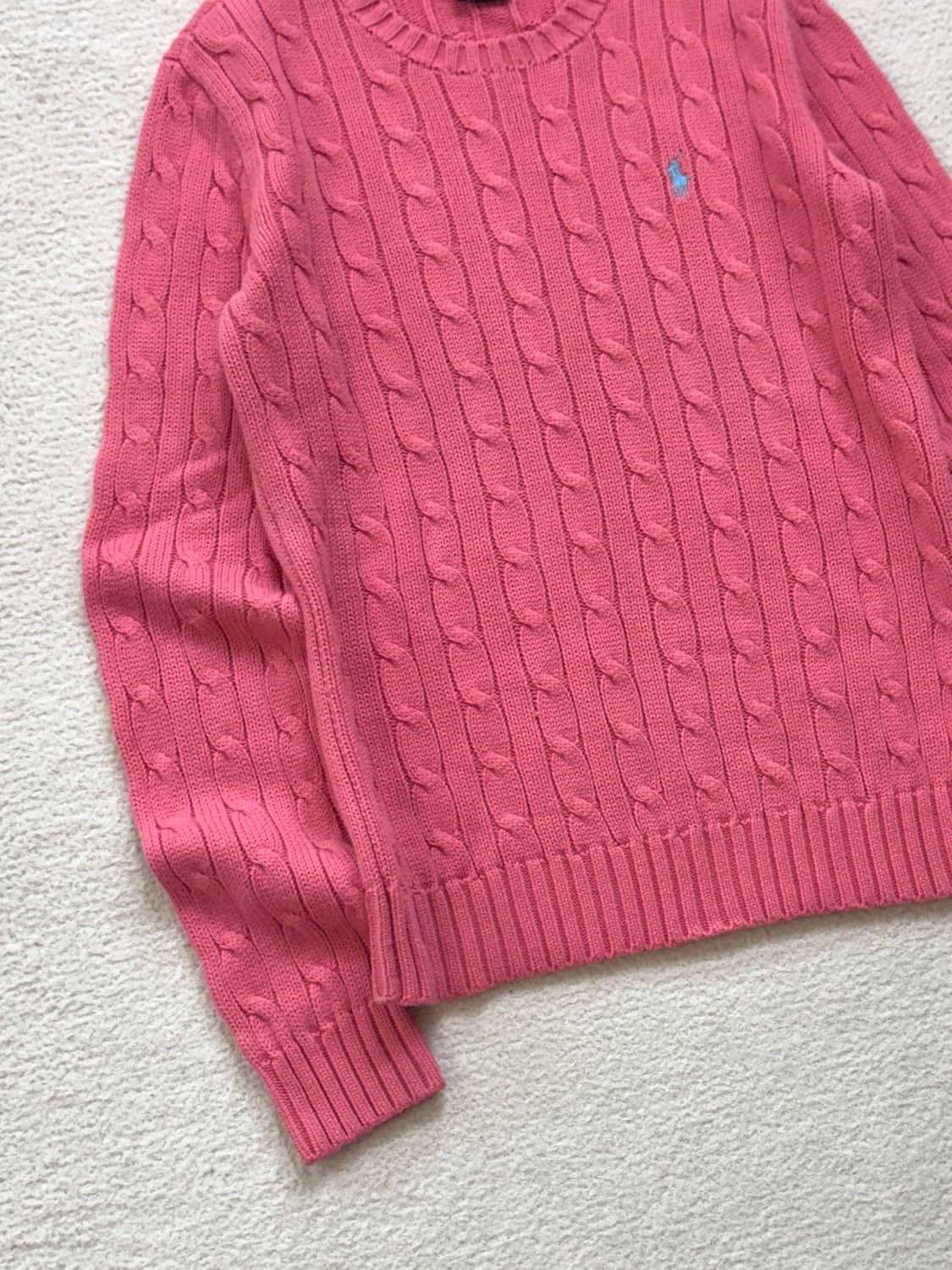 폴로 화이트 케이블 니트 상품이미지2