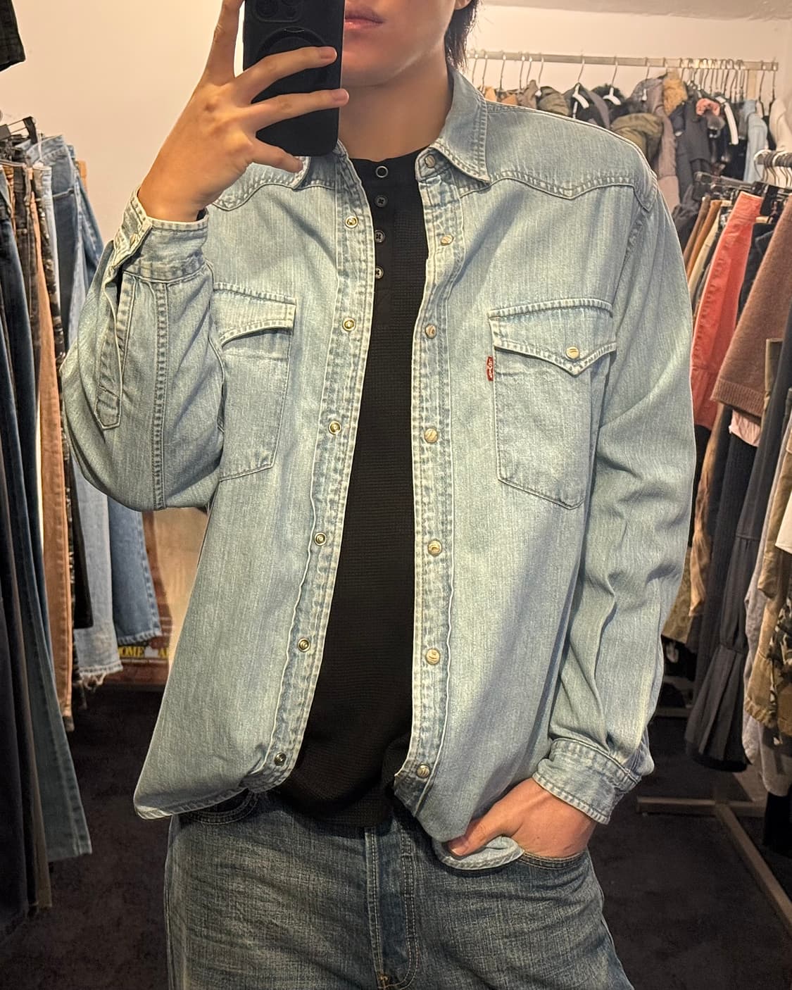 리바이스 레드탭 연청 데님 웨스턴 워크 남방 빈티지 아메카지 밀리터리 상품이미지1