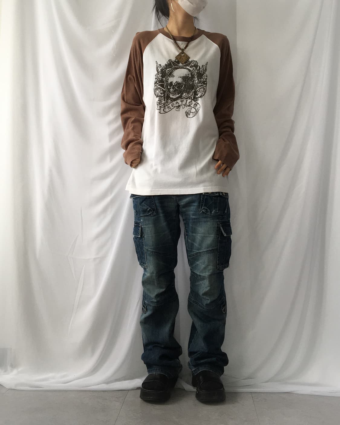 Skull printing raglan sleeve 상품이미지6