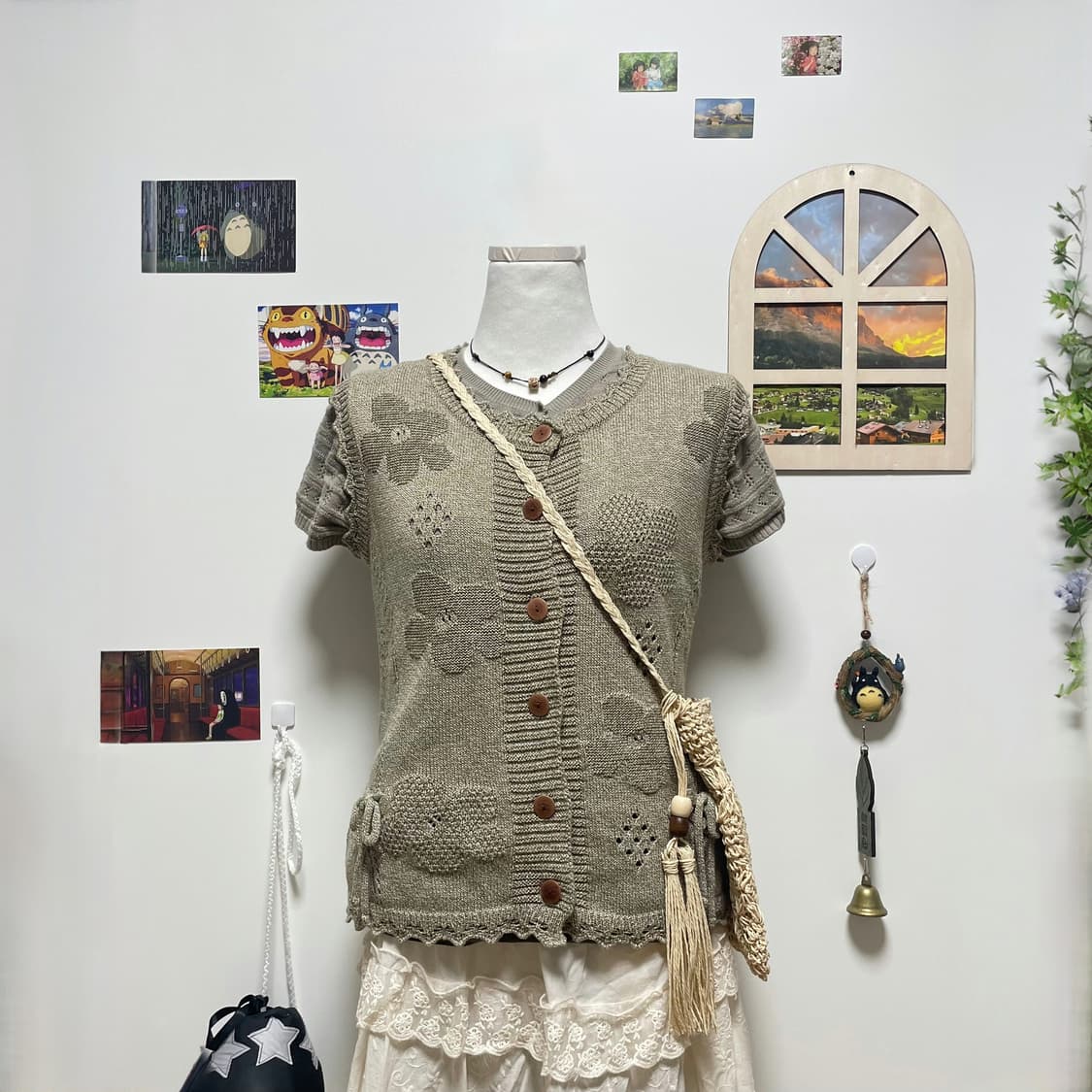 모리걸 베이지+카키 펀칭상의세트 상품이미지1