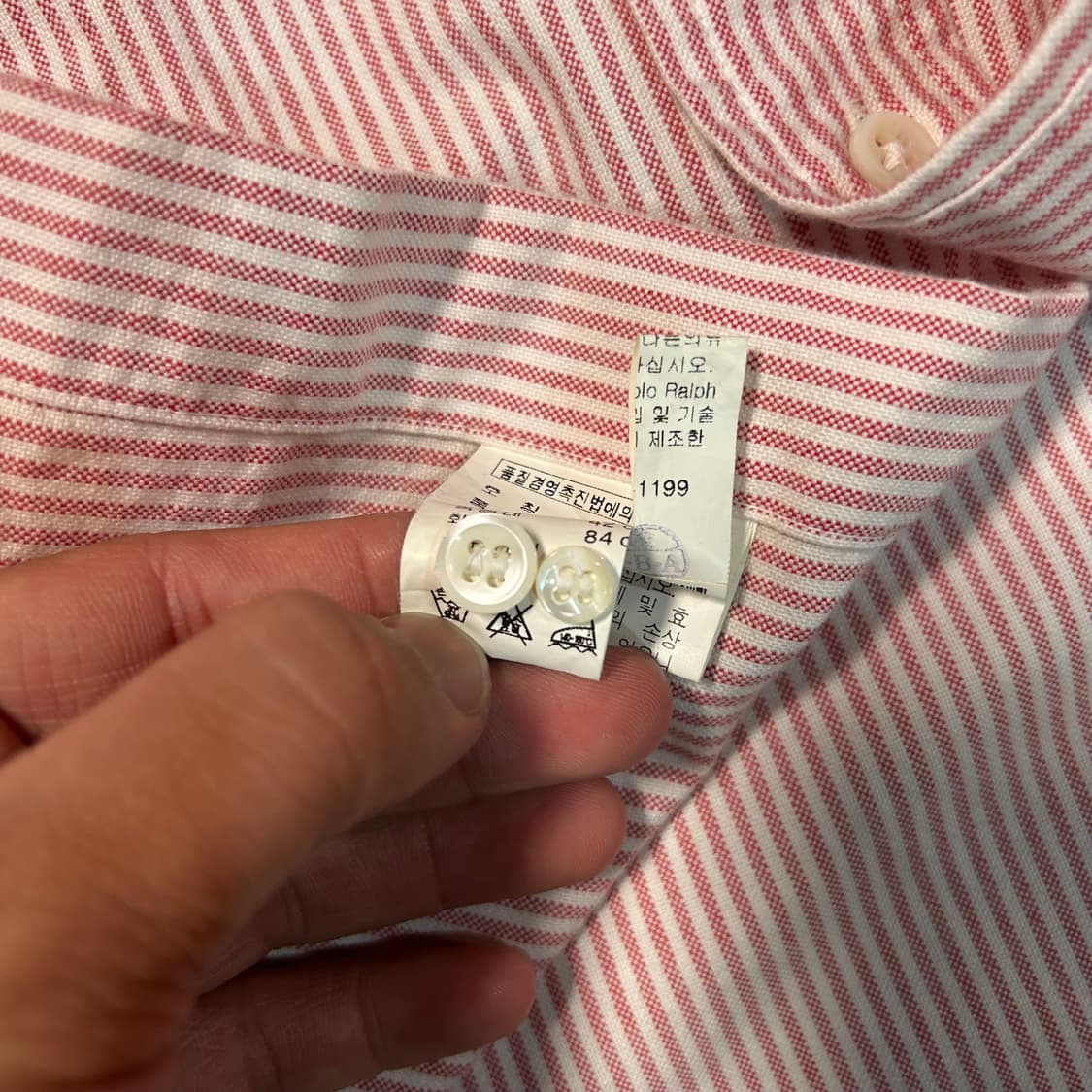 [XL] 폴로 랄프로렌 스몰포니 핑크 스트라이프 셔츠 상품이미지4