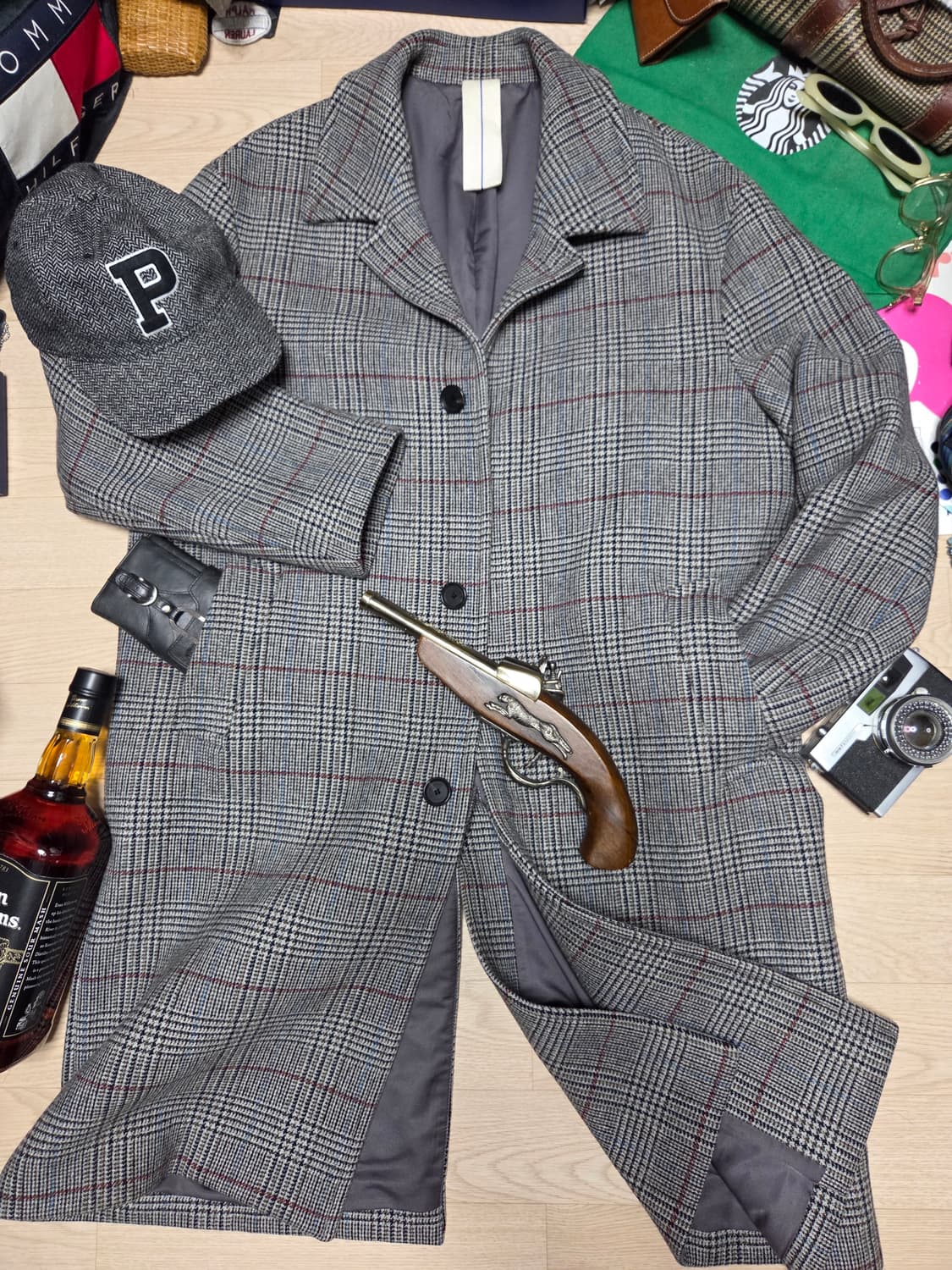 T.I FOR MAN 울 코트 체크 110 발마칸 싱글 체스터 xxl 상품이미지1