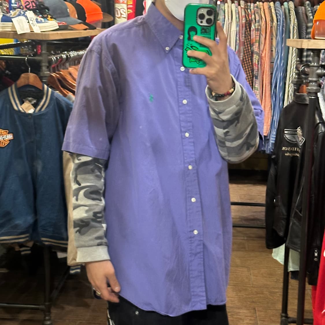 [HI] 폴로 랄프로렌 반팔 셔츠 퍼플 상품이미지4