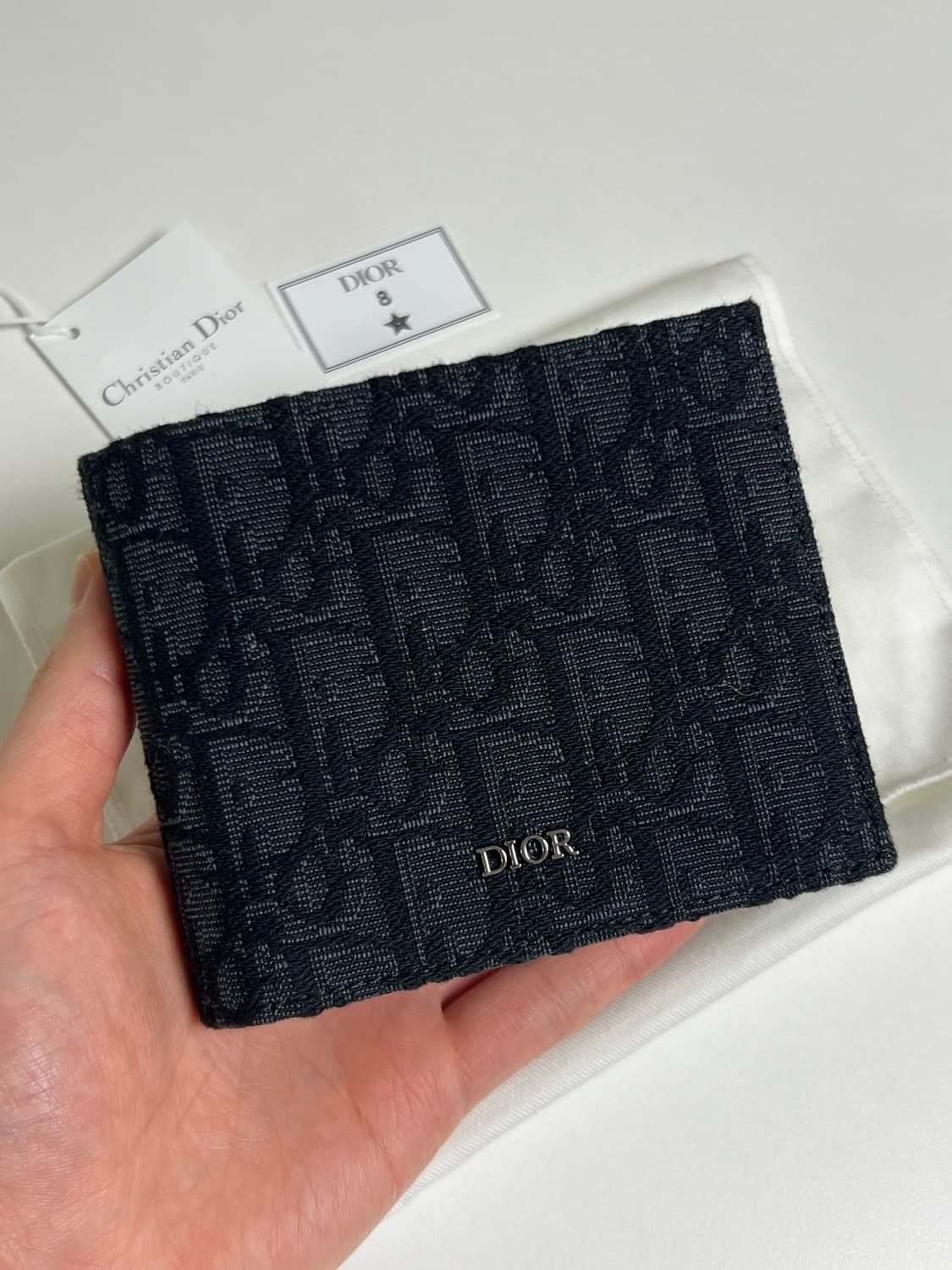 [정품] 디올 오블리크 반지갑 블랙 상품이미지1