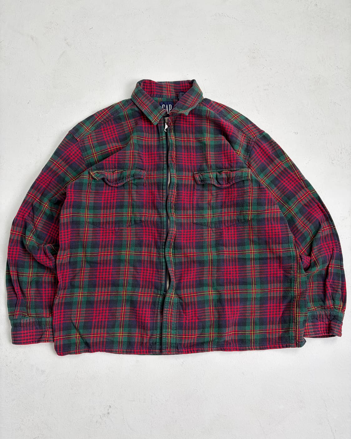 90s Gap Plaid Zip Up Shirt (red/green) 상품이미지1