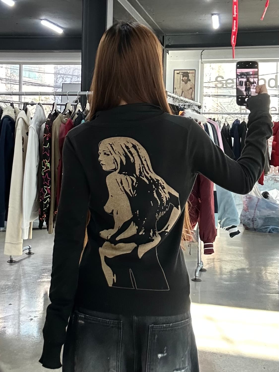 히스테릭글래머 Endless Party 히스걸 빅로고 버튼 가디건 상품이미지1