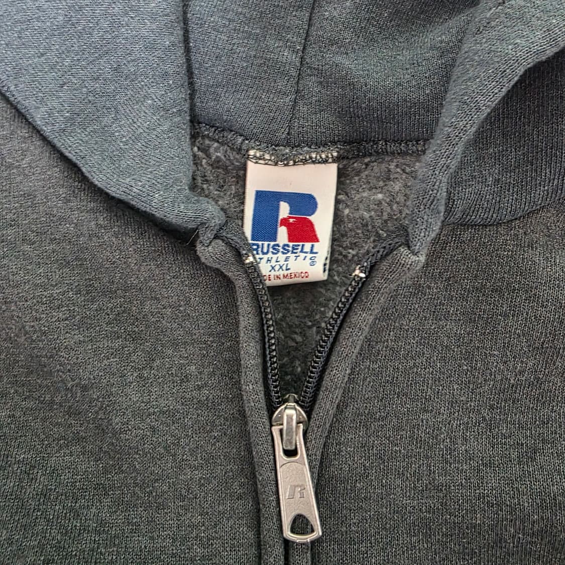 [XXL] 90s 빈티지 러셀 애슬레틱 후드집업 투톤 블루/다크 그레이 상품이미지4