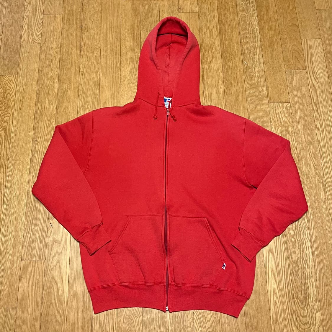 [XL] 90s USA 빈티지 러셀 후드집업 레드 상품이미지1