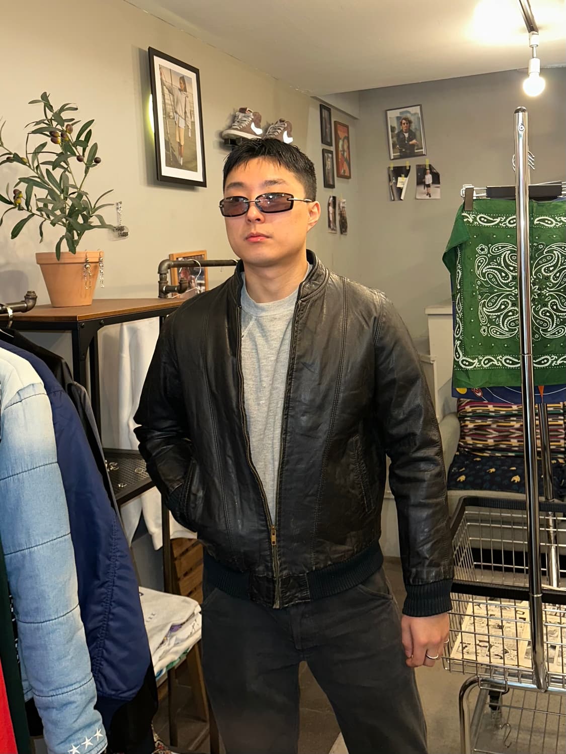 90’s Japanese shell-leather jacket 상품이미지2