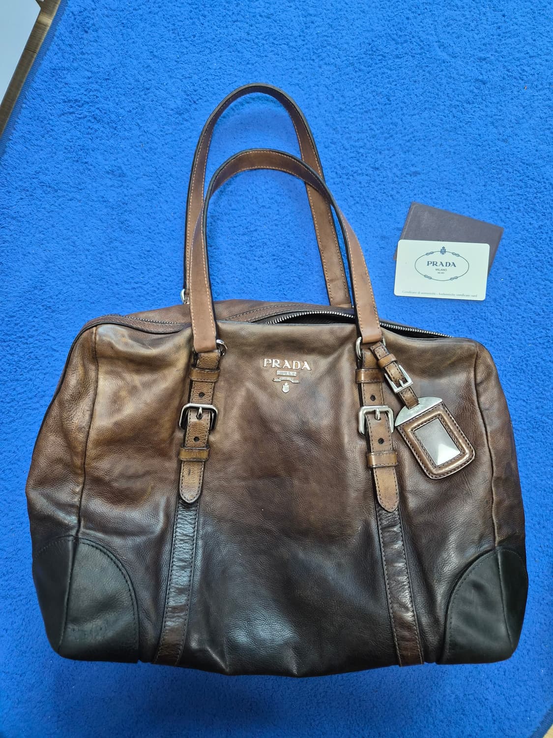 빈티지 프라다 브라운 토트/더플백 상품이미지1