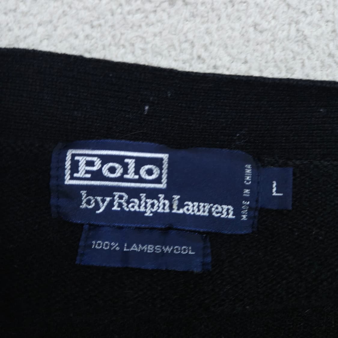90s 폴로 랄프 로렌 램스울 가디건 L 블랙 상품이미지4