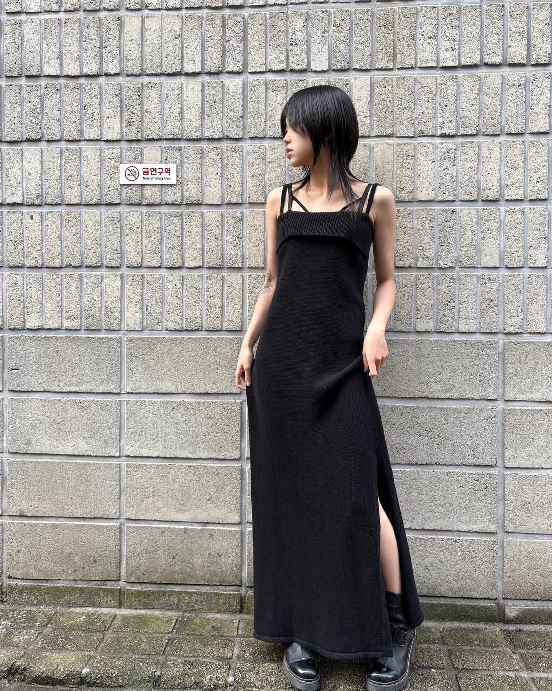 세인트 아그니 니트 미니멀 롱 드레스 상품이미지1