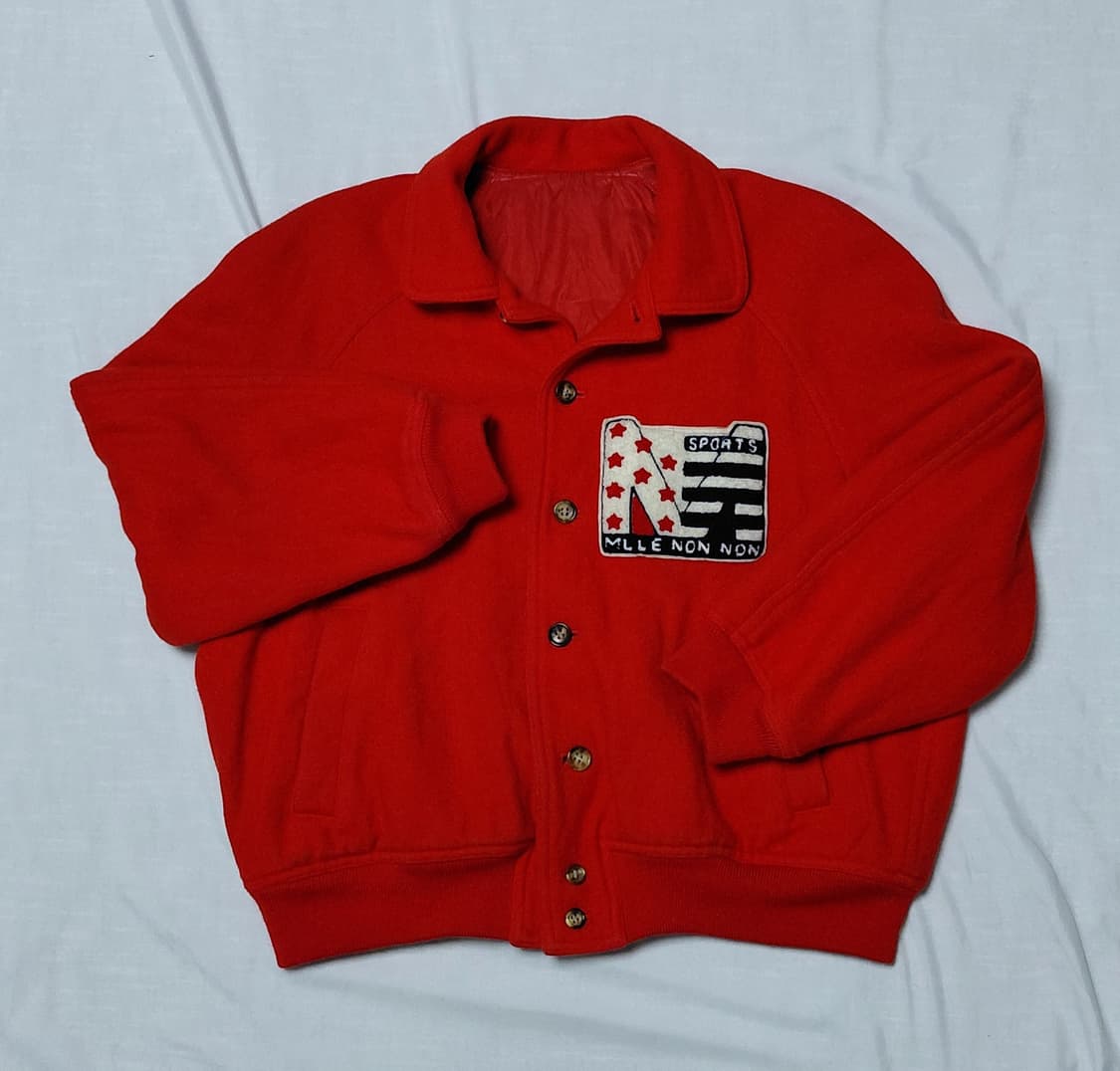[빈티지] 마드모아젤 논논(Mlle NON NON) 울 스타디움 자켓 상품이미지1