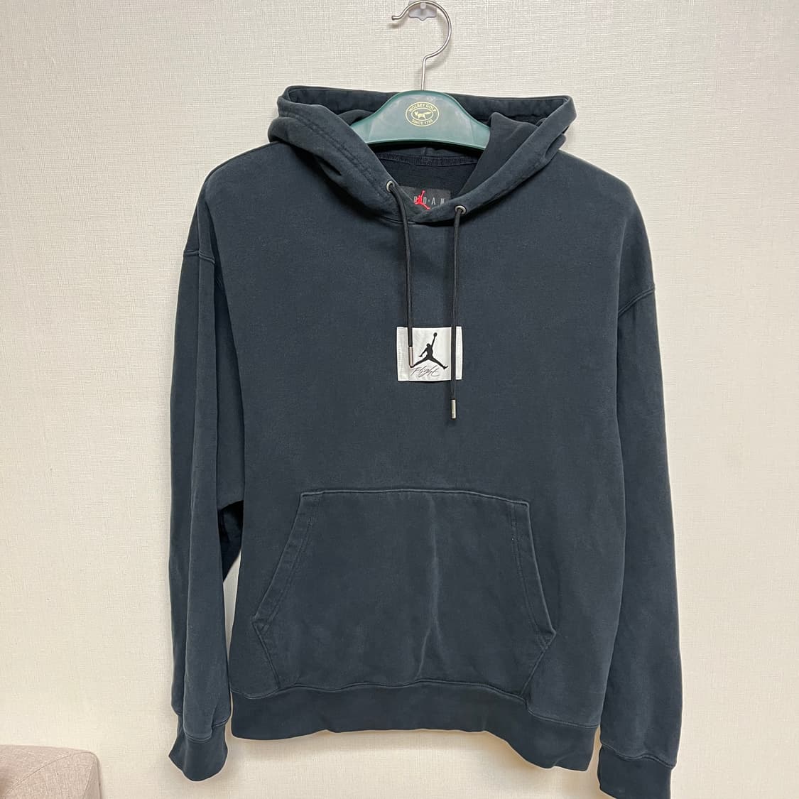 (2XL 작게나옴) 조던 센터로고 플라이트 챠콜색상 후드 티셔츠 상품이미지1