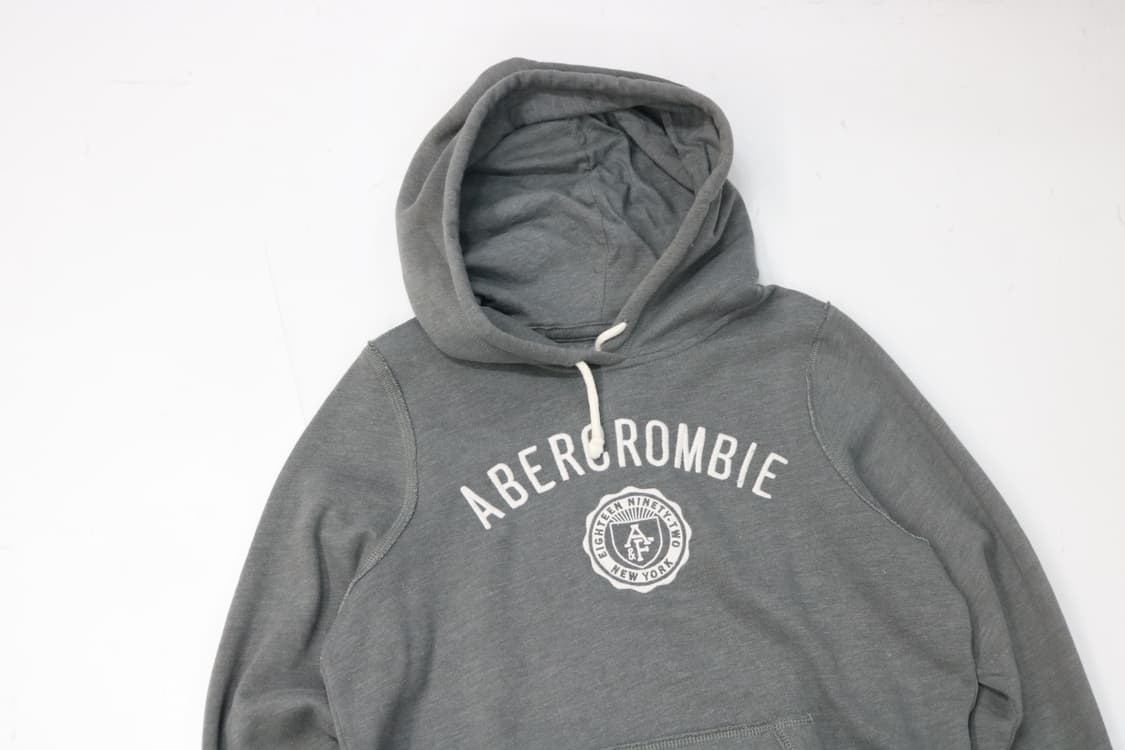 아베크롬비 빈티지 아치 로고 차콜 그레이 후드 티셔츠 (M) 상품이미지3