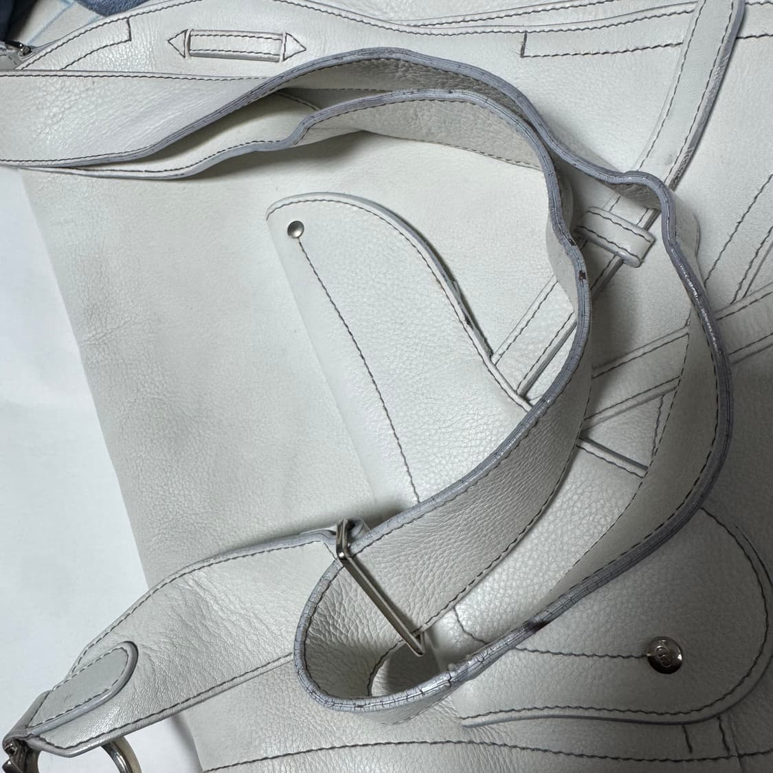 빈티지 디올 화이트 빅 새들백 크로스백 슬링백 메신저백 상품이미지8