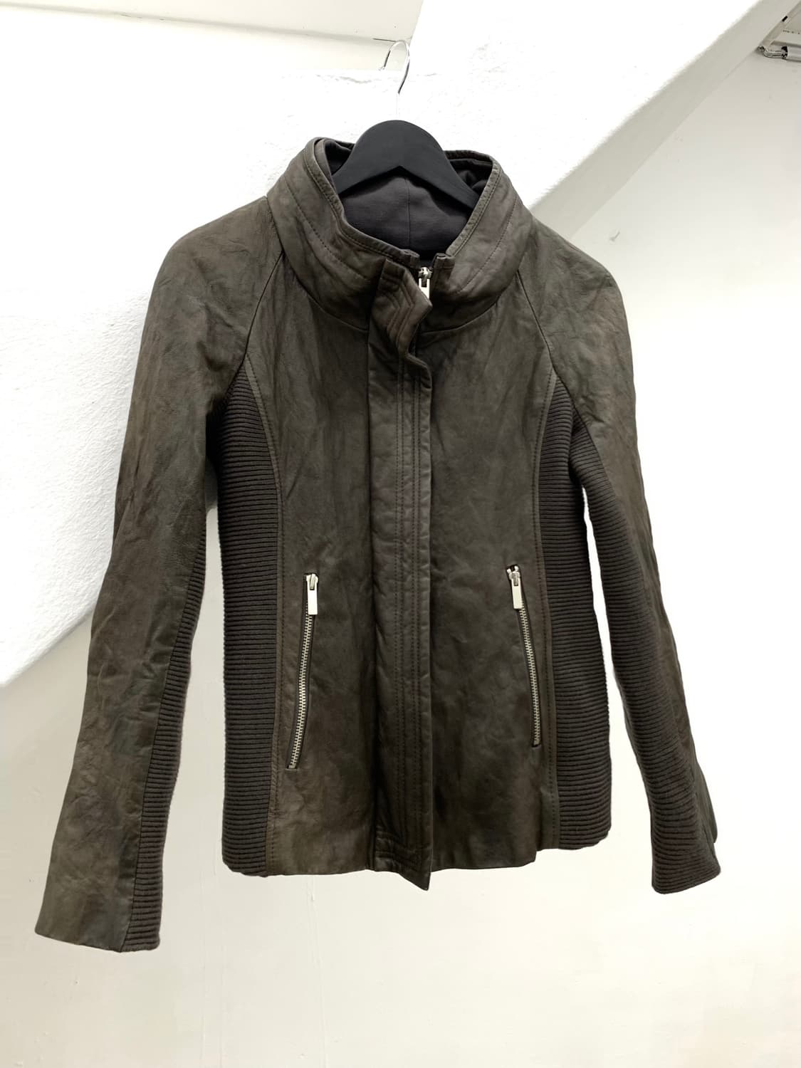 Mocha brown lambskin bono leather jacket 상품이미지5