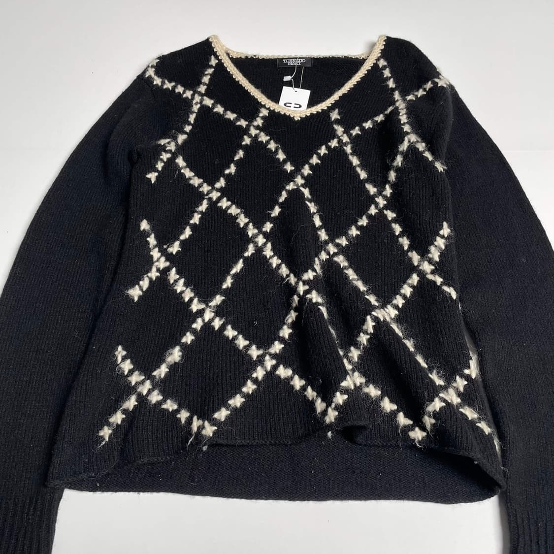 Tornado mart X스티치 울 니트 상품이미지5