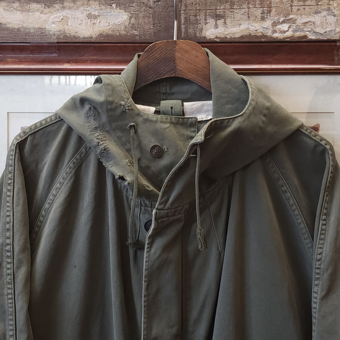 빈티지 프랑스군 m64 밀리터리 모즈파카 올리브 그린 페이딩 92c 상품이미지3