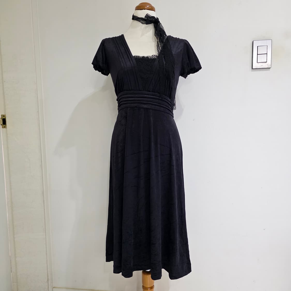 고딕 레이스 로맨틱 벨벳 롱원피스 상품이미지2