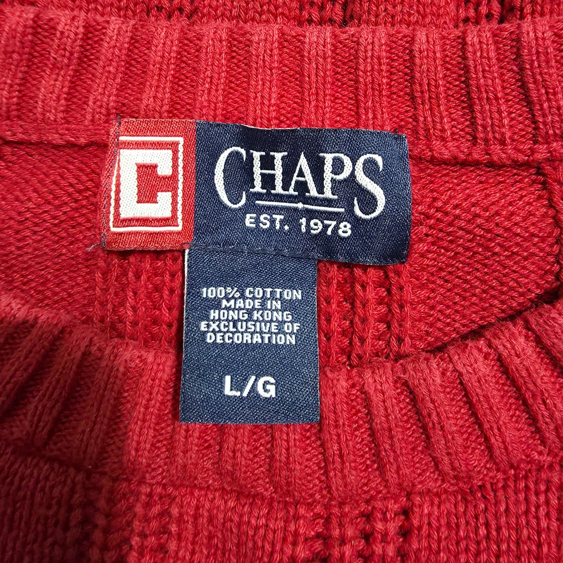 (L)CHAPS 챕스 레드 니트 스웨터 상품이미지6