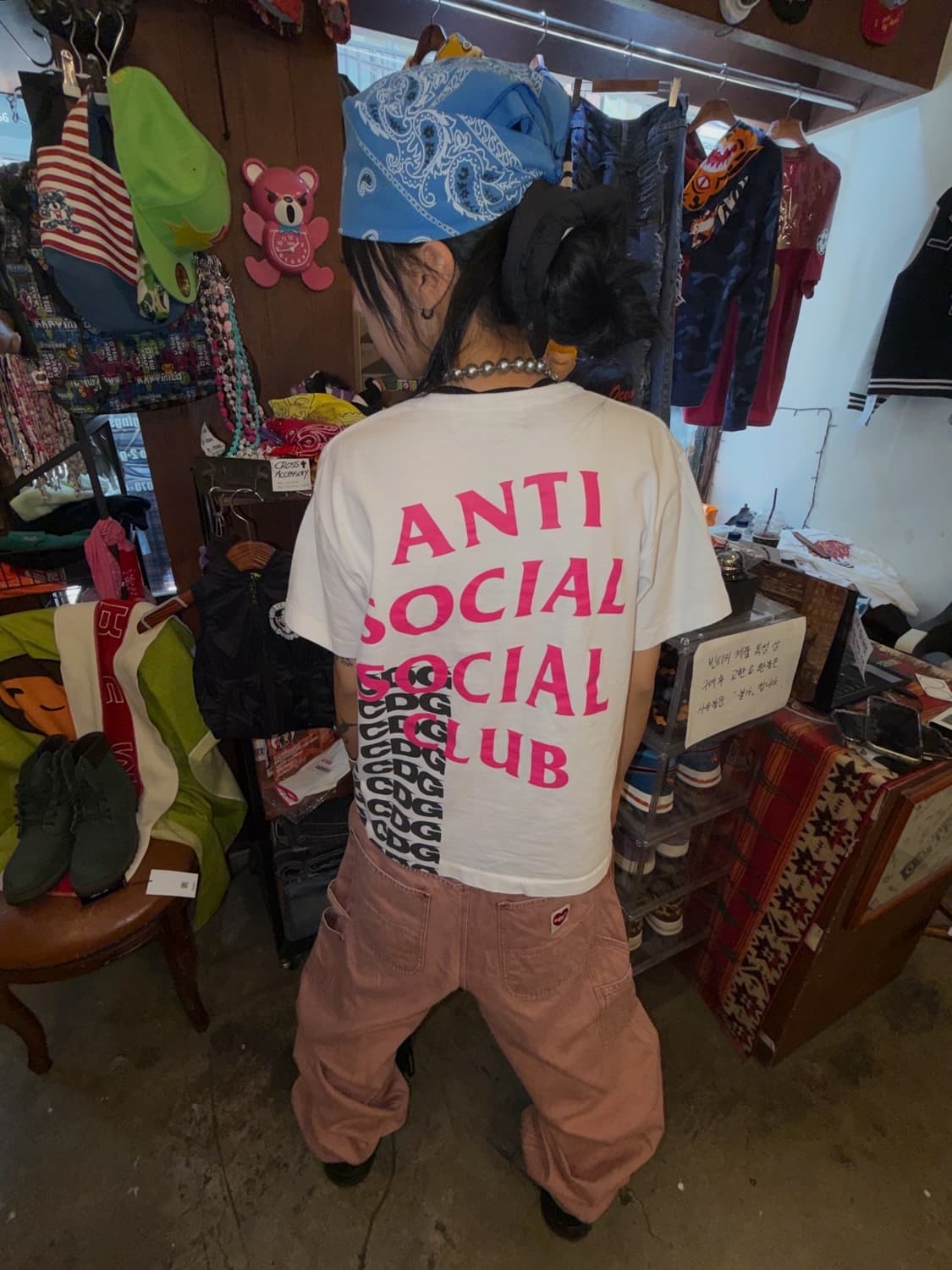 🩷 꼼데가르송 X 안티소셜클럽 콜라보 반팔 티셔츠 🩷 상품이미지2