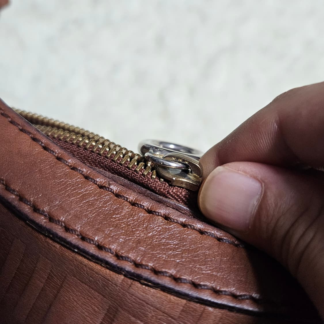 버버리(Burberry) 빈티지 브라운 레더 체크 호보백 상품이미지10