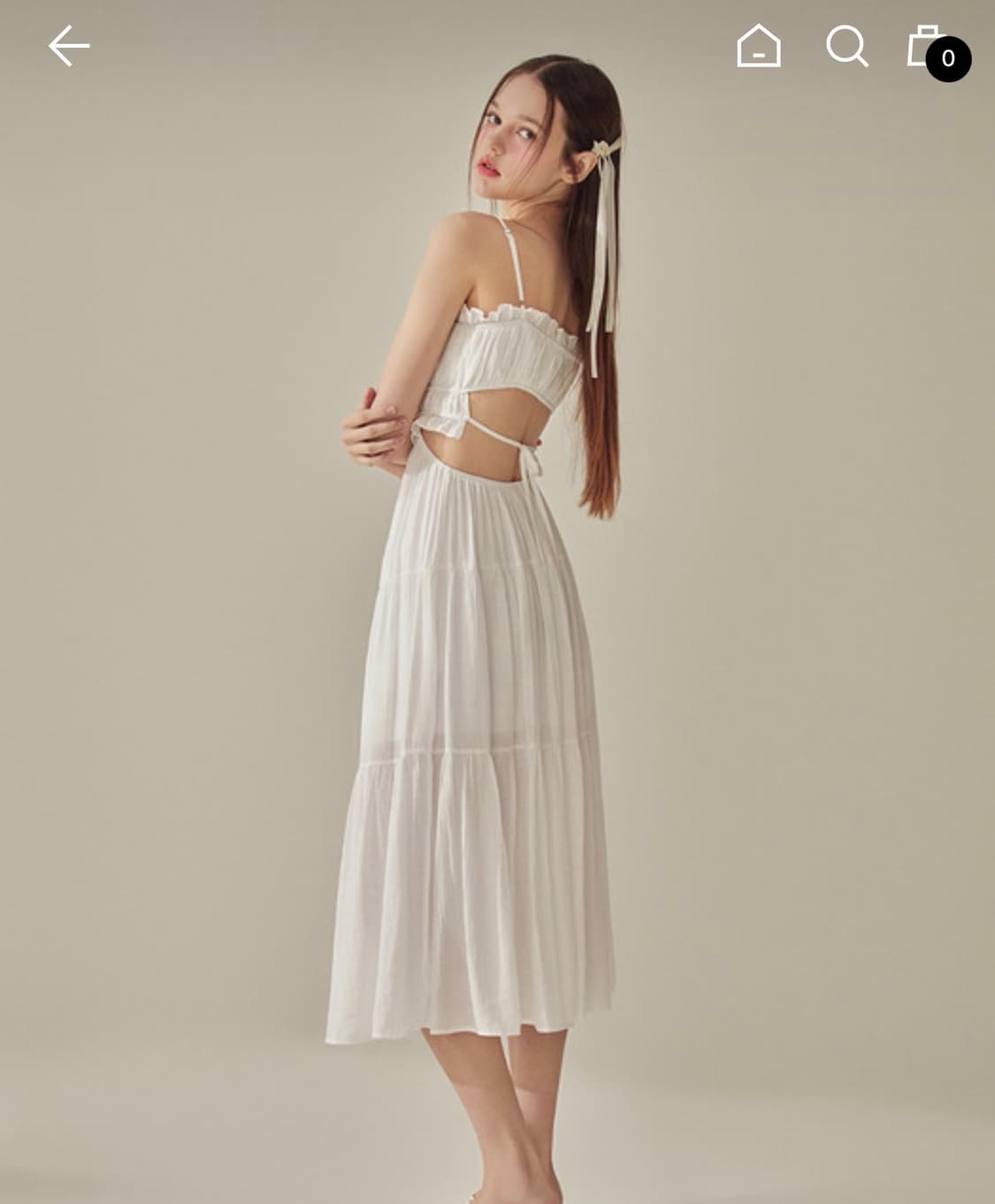 르헨 스트랩 컷아웃 롱원피스 - White(비키니벤더) 상품이미지3