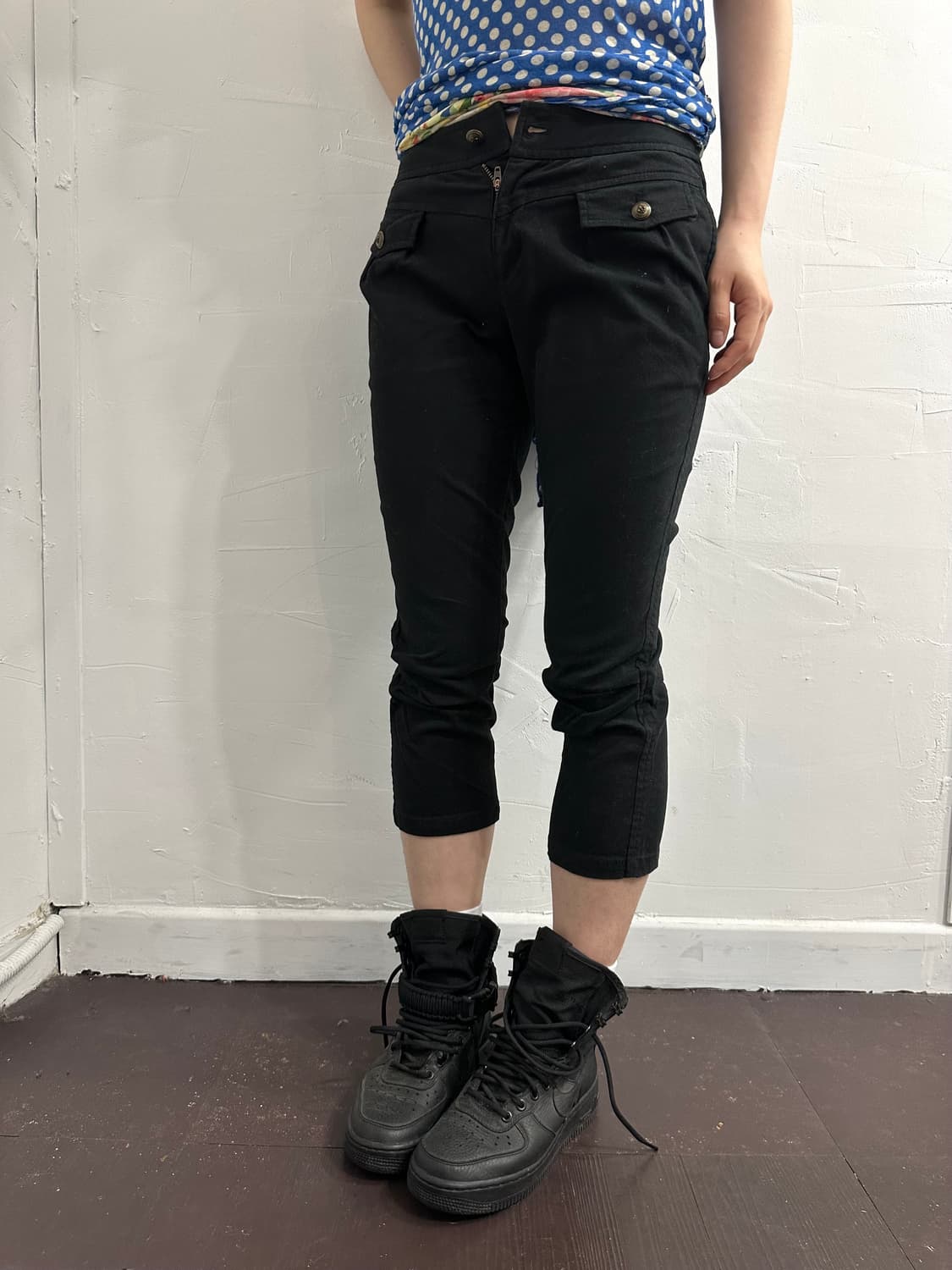 black cotton capri pants 상품이미지1