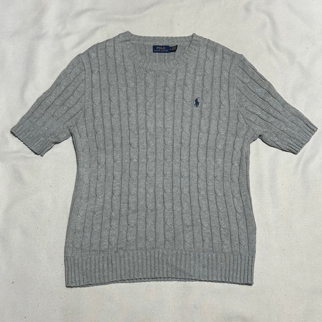 M 폴로랄프로렌 그레이 케이블 반팔 니트 상품이미지2