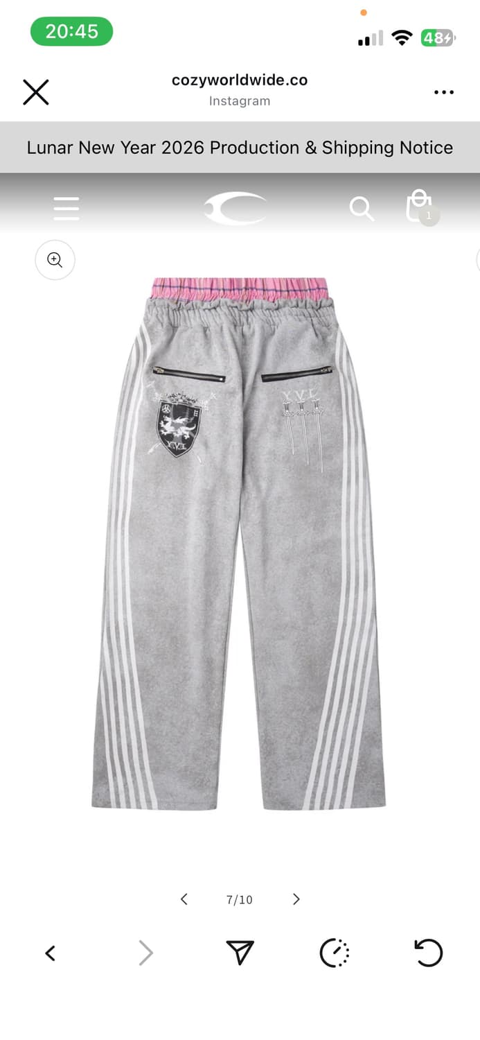 cozyworldwide 그레이 트랙팬츠 구합니다 상품이미지1