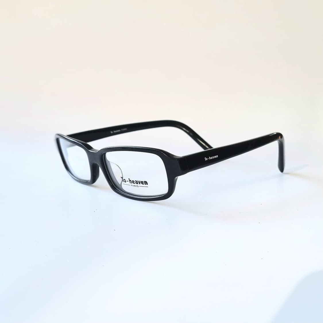데드스탁 블랙 스퀘어 뿔테  빈티지 안경테 상품이미지4